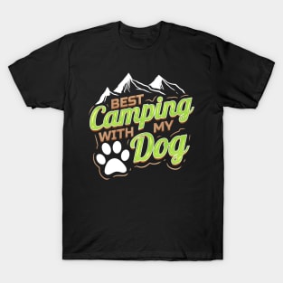 Logo For Dog Lovers With Paw On Camping T-Shirt